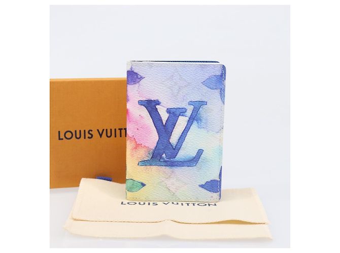 LOUIS VUITTON Watercolor Organizer De Poch Card Case M80456 LV Auth 203695SAM White - view 12