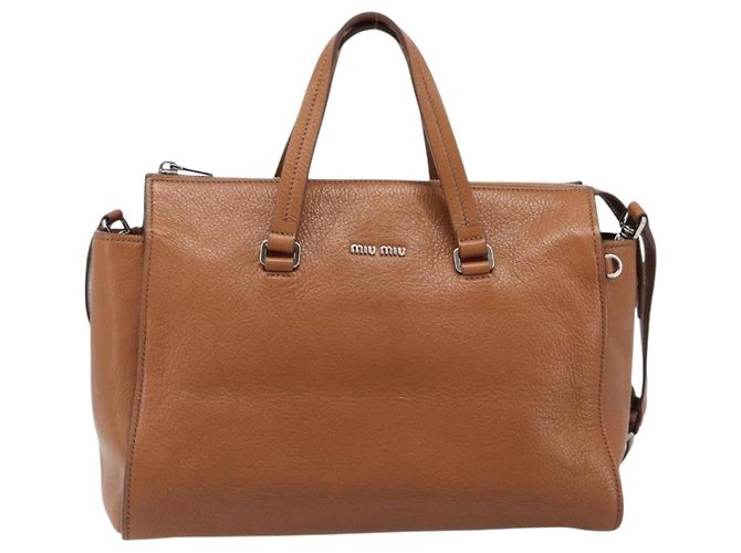 Borsa a mano Miu Miu in pelle 2way marrone argento Auth yk20891M - vista 13
