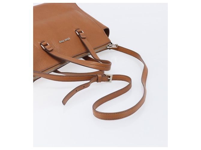 Borsa a mano Miu Miu in pelle 2way marrone argento Auth yk20891M - vista 15