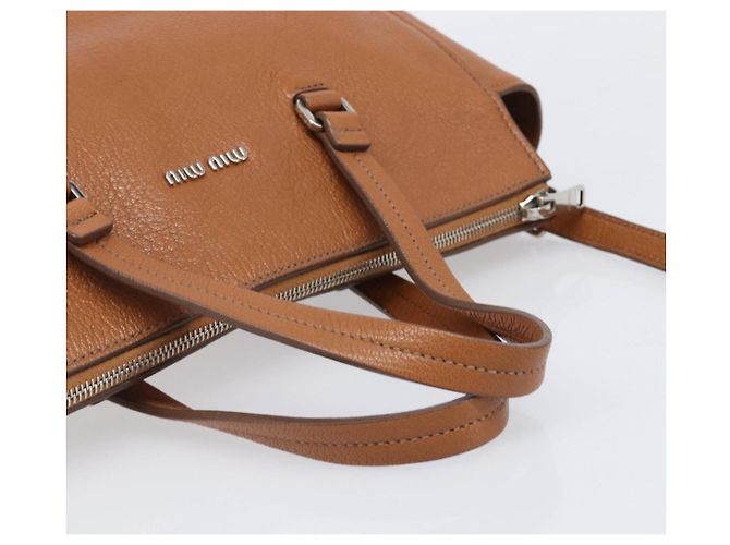 Borsa a mano Miu Miu in pelle 2way marrone argento Auth yk20891M - vista 7