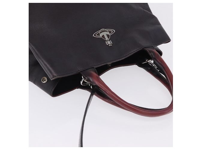 Borsa Tote Vivienne Westwood Pelle 2way Nero Argento Auth 204042 - vista 7