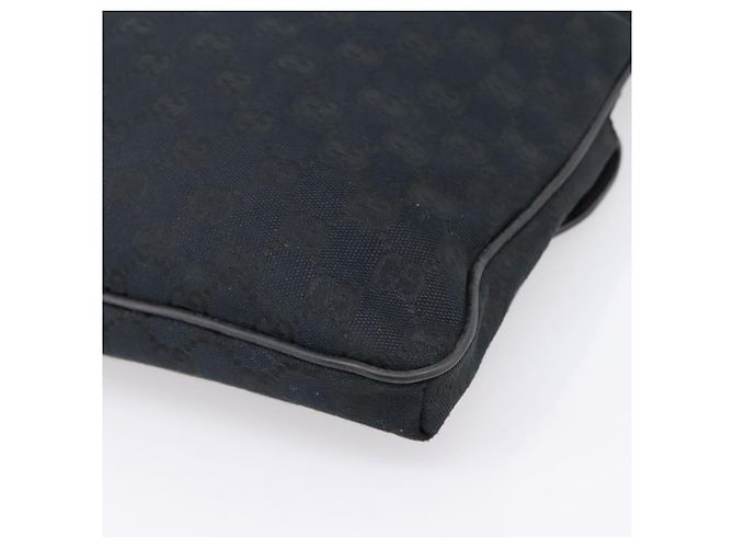 Borsa a tracolla GUCCI GG Canvas Web Sherry Line Nero Argento 256100 Auth 204737A - vista 15