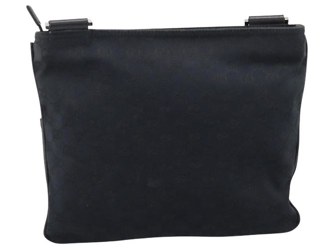 Borsa a tracolla GUCCI GG Canvas Web Sherry Line Nero Argento 256100 Auth 204737A - vista 2