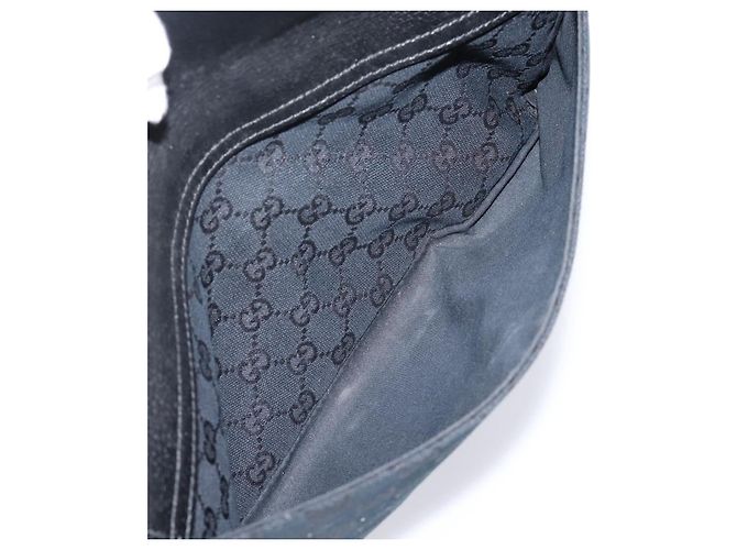 Borsa a tracolla GUCCI GG Canvas Web Sherry Line Nero Argento 256100 Auth 204737A - vista 22