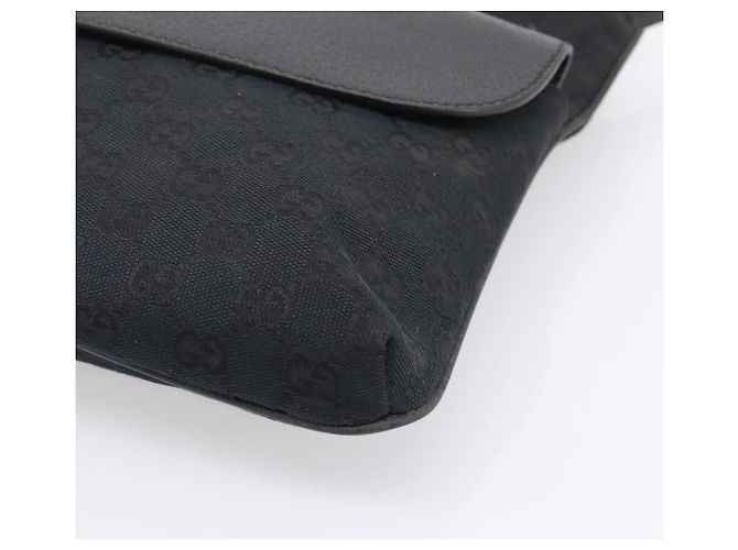 Borsa a tracolla GUCCI GG Canvas Web Sherry Line Nero Argento 256100 Auth 204737A - vista 9
