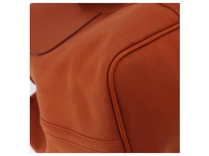 Hermès HERMES Valparaiso Handtasche Canvas Orange Silver Auth 200363V Silber - Ansicht 18