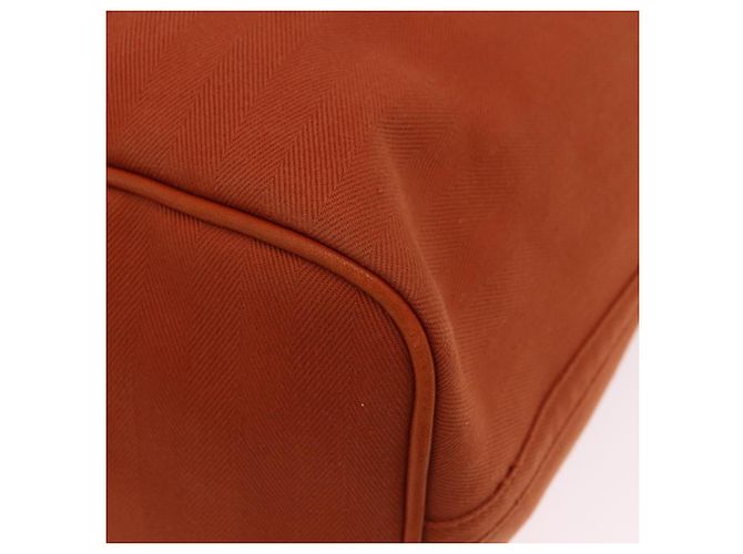 Hermès HERMES Valparaiso Handtasche Canvas Orange Silver Auth 200363V Silber - Ansicht 19