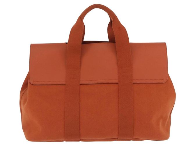 Hermès HERMES Valparaiso Handtasche Canvas Orange Silver Auth 200363V Silber - Ansicht 2