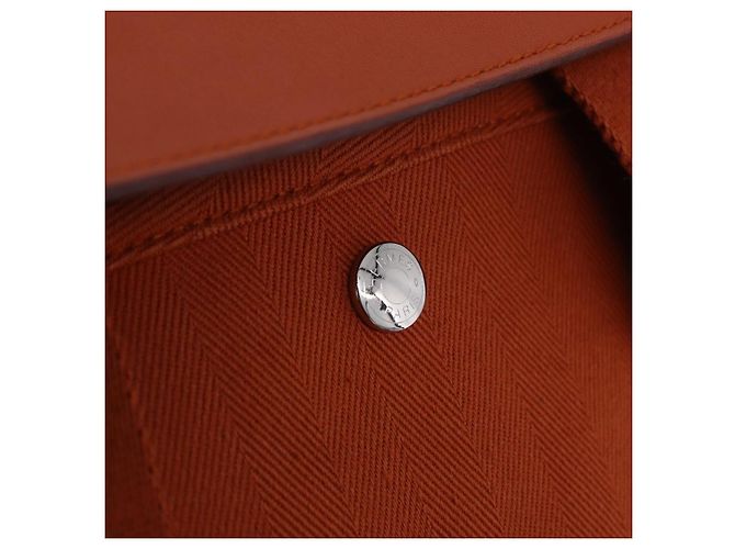 Hermès HERMES Valparaiso Handtasche Canvas Orange Silver Auth 200363V Silber - Ansicht 20