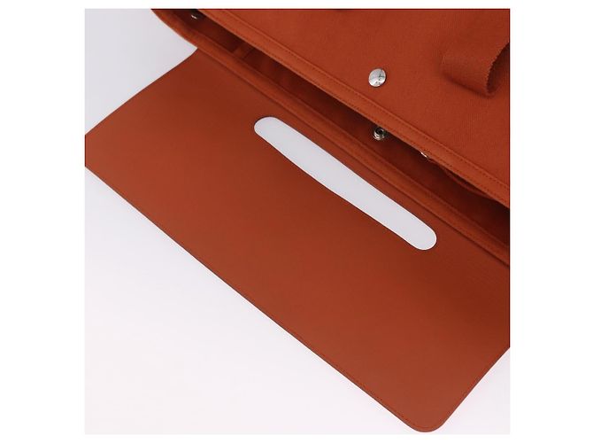 Hermès HERMES Valparaiso Handtasche Canvas Orange Silver Auth 200363V Silber - Ansicht 22