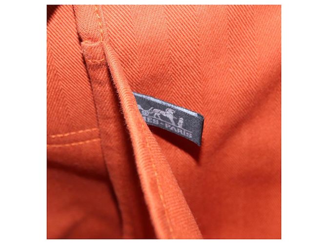 Hermès HERMES Valparaiso Handtasche Canvas Orange Silver Auth 200363V Silber - Ansicht 23