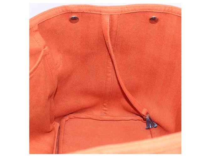 Hermès HERMES Valparaiso Handtasche Canvas Orange Silver Auth 200363V Silber - Ansicht 24