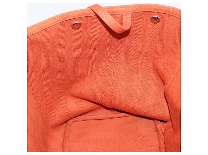 Hermès HERMES Valparaiso Handtasche Canvas Orange Silver Auth 200363V Silber - Ansicht 25