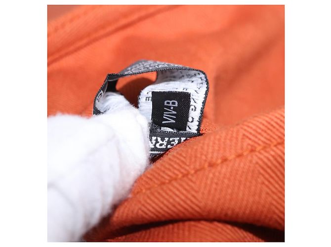 Hermès HERMES Valparaiso Handtasche Canvas Orange Silver Auth 200363V Silber - Ansicht 27
