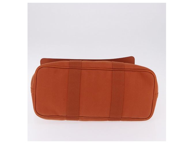 Hermès HERMES Valparaiso Handtasche Canvas Orange Silver Auth 200363V Silber - Ansicht 8