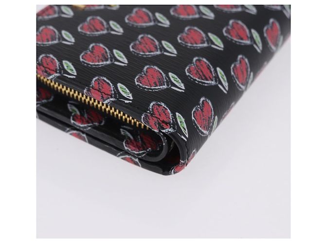 Portefeuille Compact PRADA en Cuir Noir et Or Auth 203694M Doré - vue 7