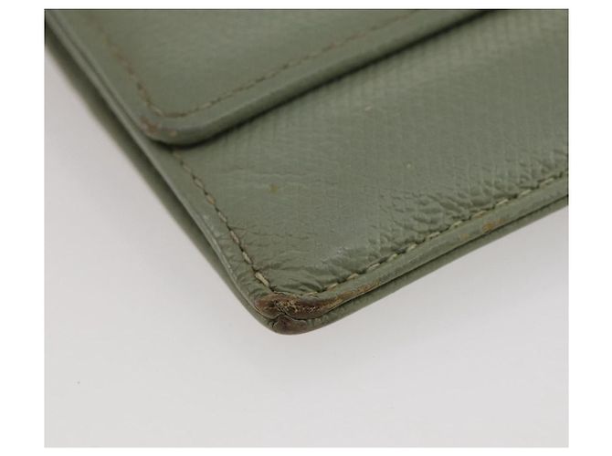 Porte-cartes CHANEL Cuir Vert Or CC Auth 204781 Doré - vue 14