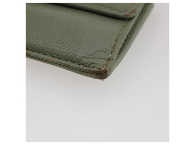 Porte-cartes CHANEL Cuir Vert Or CC Auth 204781 Doré - vue 15
