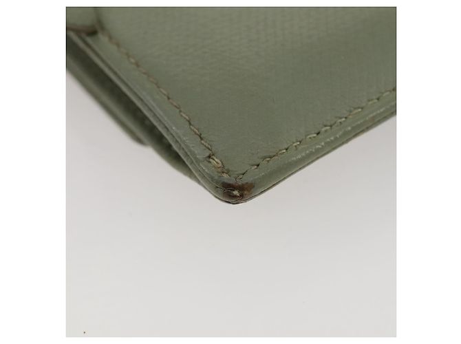 Porte-cartes CHANEL Cuir Vert Or CC Auth 204781 Doré - vue 16