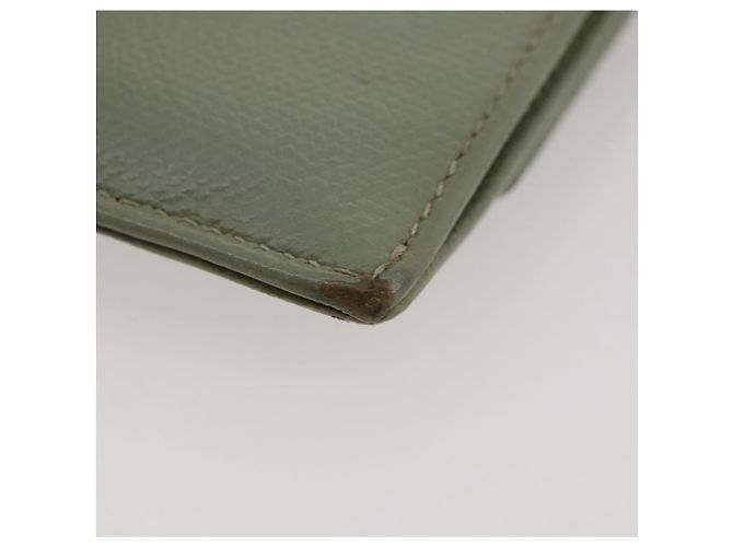 Porte-cartes CHANEL Cuir Vert Or CC Auth 204781 Doré - vue 17
