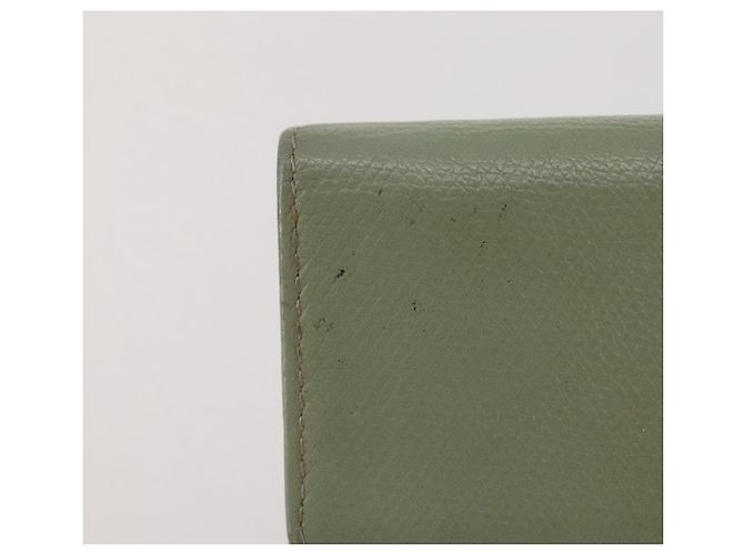 Porte-cartes CHANEL Cuir Vert Or CC Auth 204781 Doré - vue 2