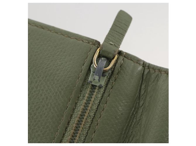 Porte-cartes CHANEL Cuir Vert Or CC Auth 204781 Doré - vue 22