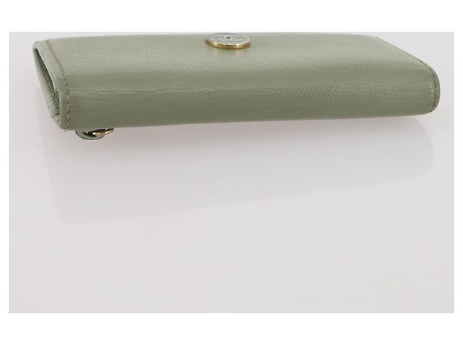 Porte-cartes CHANEL Cuir Vert Or CC Auth 204781 Doré - vue 6