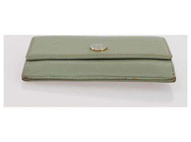 Porte-cartes CHANEL Cuir Vert Or CC Auth 204781 Doré - vue 7