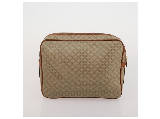 Céline Bolso de hombro CELINE Macadam Canvas PVC Leather 3 Set Brown Beige Auth 203379 Castaño - vista 11