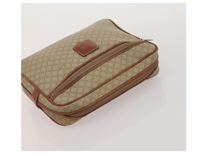 Céline Bolso de hombro CELINE Macadam Canvas PVC Leather 3 Set Brown Beige Auth 203379 Castaño - vista 13