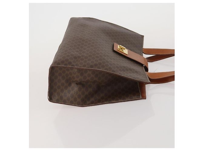 Céline Bolso de hombro CELINE Macadam Canvas PVC Leather 3 Set Brown Beige Auth 203379 Castaño - vista 4
