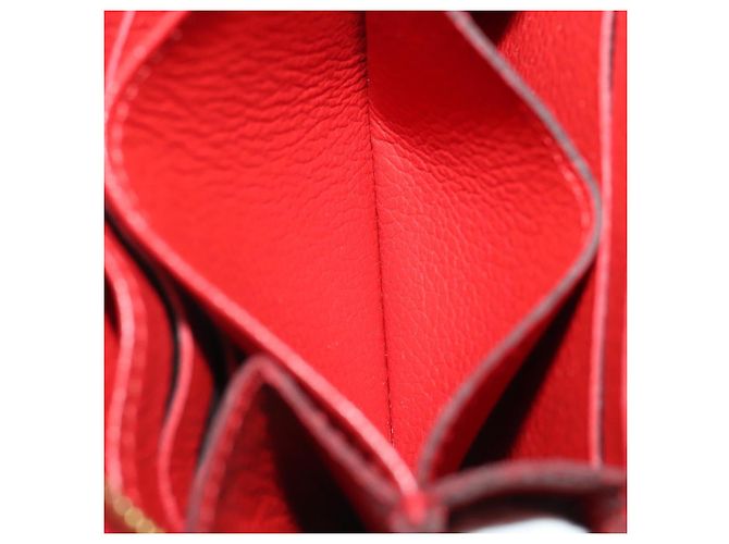 LOUIS VUITTON Monogram Empreinte Zippy Coin Purse Wallet Red M63696 Auth 205146M Rouge - vue 10