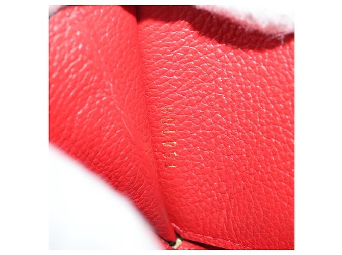 LOUIS VUITTON Monogram Empreinte Zippy Coin Purse Wallet Red M63696 Auth 205146M Rouge - vue 11