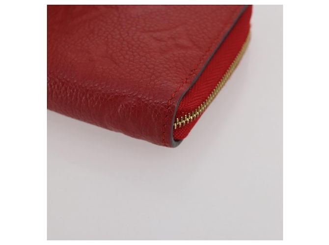 LOUIS VUITTON Monogram Empreinte Zippy Coin Purse Wallet Red M63696 Auth 205146M Rouge - vue 14