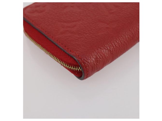 LOUIS VUITTON Monogram Empreinte Zippy Coin Purse Wallet Red M63696 Auth 205146M Rouge - vue 15