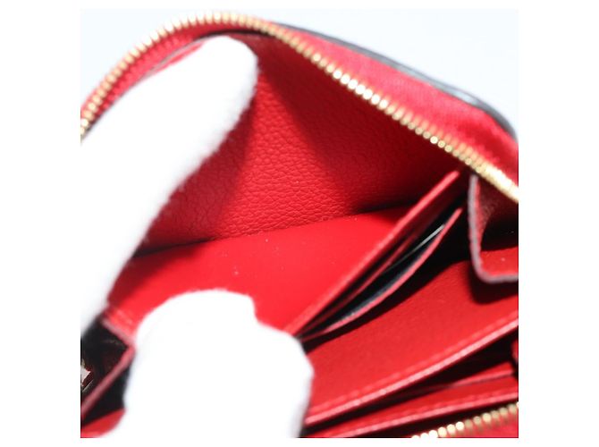 LOUIS VUITTON Monogram Empreinte Zippy Coin Purse Wallet Red M63696 Auth 205146M Rouge - vue 17