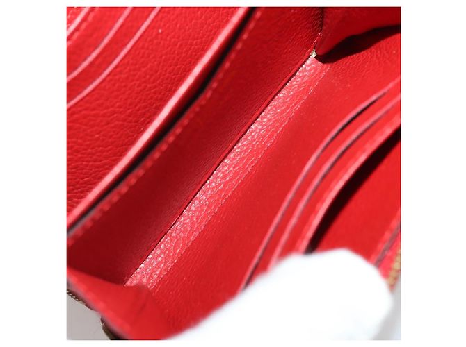 LOUIS VUITTON Monogram Empreinte Zippy Coin Purse Wallet Red M63696 Auth 205146M Rouge - vue 19