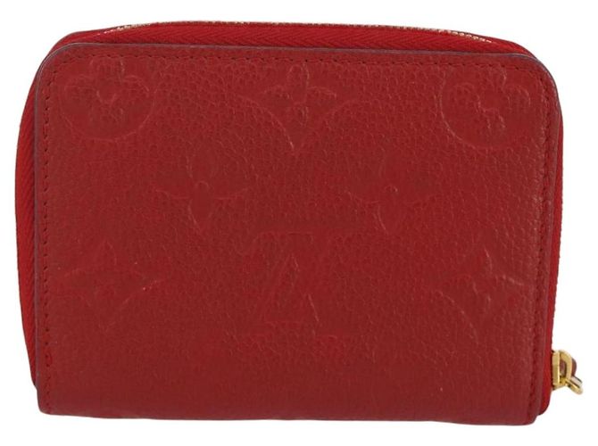 LOUIS VUITTON Monogram Empreinte Zippy Coin Purse Wallet Red M63696 Auth 205146M Rouge - vue 2