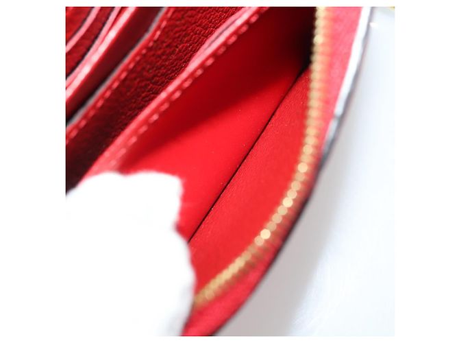 LOUIS VUITTON Monogram Empreinte Zippy Coin Purse Wallet Red M63696 Auth 205146M Rouge - vue 20