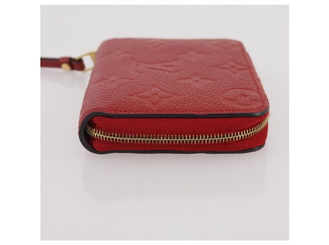 LOUIS VUITTON Monogram Empreinte Zippy Coin Purse Wallet Red M63696 Auth 205146M Rouge - vue 3