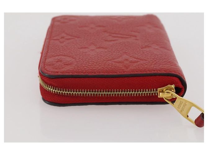 LOUIS VUITTON Monogram Empreinte Zippy Coin Purse Wallet Red M63696 Auth 205146M Rouge - vue 4