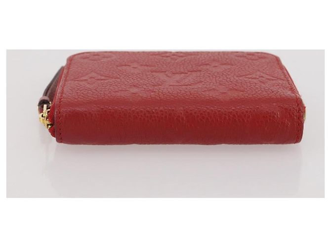 LOUIS VUITTON Monogram Empreinte Zippy Coin Purse Wallet Red M63696 Auth 205146M Rouge - vue 6