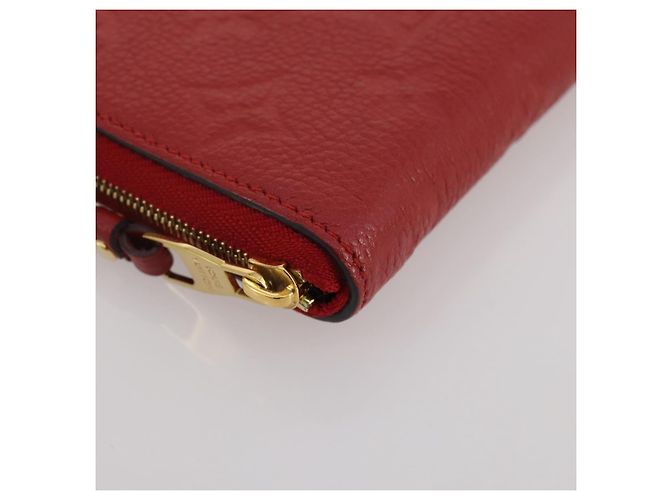 LOUIS VUITTON Monogram Empreinte Zippy Coin Purse Wallet Red M63696 Auth 205146M Rouge - vue 7