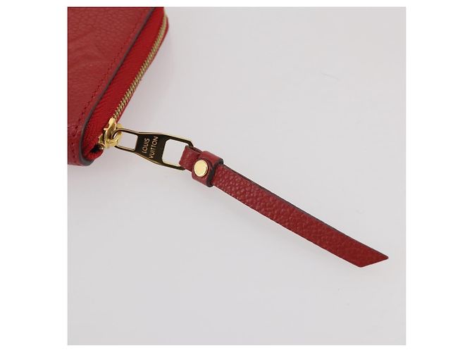 LOUIS VUITTON Monogram Empreinte Zippy Coin Purse Wallet Red M63696 Auth 205146M Rouge - vue 8