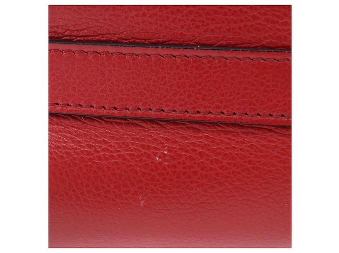 Bolso de hombro con cadena PRADA de cuero rojo plata Auth ka6268V Roja - vista 7