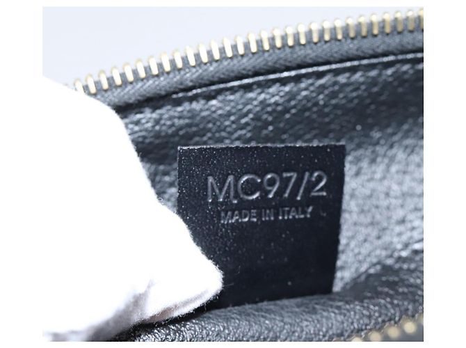 Céline CELINE Macadam Canvas Pouch PVC Leather Black Gold Tone Auth am12663V - view 12