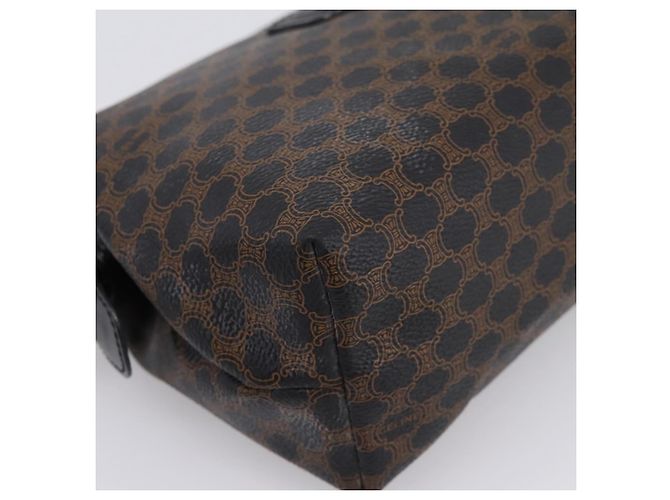 Céline CELINE Macadam Canvas Pouch PVC Leather Black Gold Tone Auth am12663V - view 14