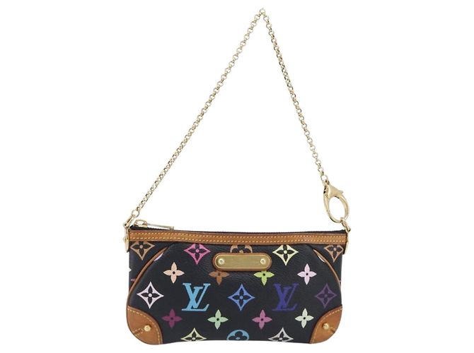 LOUIS VUITTON Monogram Multicolor Pochette Mila MM Black M60097 LV Auth 204383V - view 13
