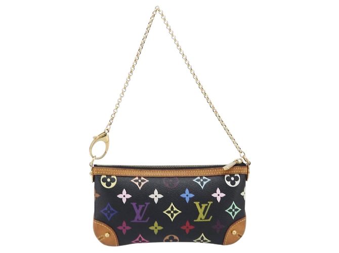 LOUIS VUITTON Monogram Multicolor Pochette Mila MM Black M60097 LV Auth 204383V - view 2