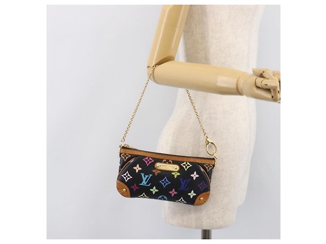 LOUIS VUITTON Monogram Multicolor Pochette Mila MM Black M60097 LV Auth 204383V - view 23